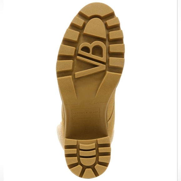 Veronica Beard Water Resistant Westport Lug SoleSuede Lamb Fur Luxury Boots #637 - Picture 7 of 15